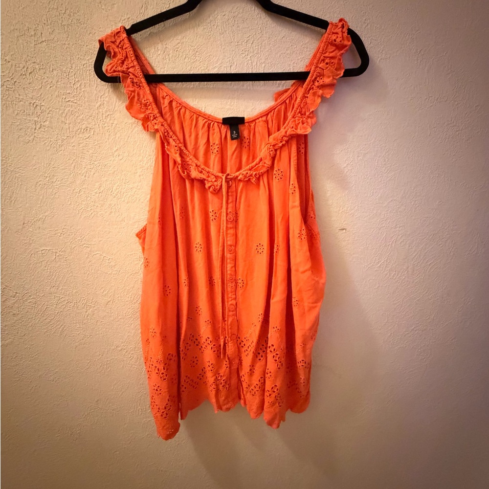 Torrid Orange Eyelet Blouse
